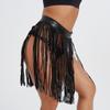 Falda de baile de cuero sintético con borlas para mujer, estilo europeo y americano, con personalidad, estilo discoteca, de Amazon Clothing