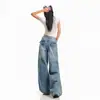 Pantalones de Mezclilla de Pierna Ancha, Plisados, Desgastados, de Moda Estilo Americano 2026, Largos hasta el Suelo, Caída Suelta, Cintura Alta, Nuevo Estilo Cómodo para Chicas Populares, Ajuste Holgado para Primavera y Verano