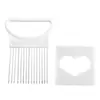 Aguja para Cebolla en Forma de Corazón de Acero Inoxidable 304, Cortador de Verduras Multifuncional, Inyector para Cebolla, Aguja para Carne Suelta, Herramienta Auxiliar para Rebanar Frutas y Verduras
