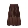 Ropa de Mujer al por Mayor Transfronteriza Estilo Europeo y Americano Verano 2026 Nueva Moda Color Sólido Bordado Hueco Falda de Línea A Versátil