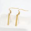 Pendientes de Tira Vertical Estilo Minimalista Frío Europeo y Americano Temperamento Versátil Pendientes Largos de Barra Recta Pendientes de Acero de Titanio para Mujer