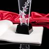 Trofeo regalo de nueva empresa trofeo de cristal recuerdo empleado destacado hoja trofeo de cristal estrella de cinco puntas personalización