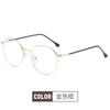 Lentes para computadora anti luz azul protección ocular antirradiación espejo plano sin graduación para hombres y mujeres miopía montura de metal 1905