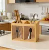 Suporte Simples de Palitos de Bambu Nanzhu Caixa de Armazenamento de Utensílios de Cozinha Multifuncional Restaurante Hotel Rack de Armazenamento para Facas, Garfos e Palitos
