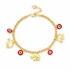 Pulseira Bohemian Style Olho de Diabo Elefante Mais Vendida Transfronteiriça para Mulheres, Tornozeleira Divertida Desenho Animado, Joias de Estilo para Férias