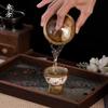 Conjunto de chá de cerâmica pintado à mão com flores pequenas, para queimar lenha, luxuoso, retrô, feito à mão, cor sob esmalte, conjunto de chá pequeno, estilo chinês fresco, conjunto de chá kung fu