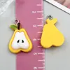 DIY Resina Realista 3D Fruta Banana Morango Maçã Pingente Pulseira Colar Doce Charme Joias Acessórios