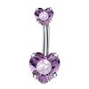 Explosiones de AliExpress Anillo para el Ombligo con Forma de Corazón Zirconia AB Corazón de Durazno Anillo Umbilical Invertido Piercing Anillo Umbilical Punk Hebilla Umbilical Joyería Corporal