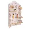 Estante de Pared con Tablero Perforado de Madera Estante para Flores de Balcón Colgante de Pared para Plantas Verdes Estante de Exhibición de Pared con Forma de Fondo para Sala de Estar