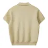Camiseta de punto de manga corta para hombre modelo 2026, camiseta de punto texturizada estilo americano de manga corta, polo para hombre con cuello camisero estilo old money