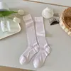 Meias Brancas para Mulheres, Estilo Fino de Verão, Meias 3/4 Sem Costura, Estilo Ballet, Série Miu, Meias para Panturrilha Anti-Pilling