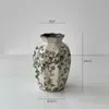 Jarra de Cerámica Estilo Country Americano con Grietas de Hielo, Florero, Decoración de Arreglo Floral Hidropónico Estilo Pastoral, Adorno Portátil Creativo Vintage