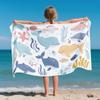[Modelo de Colaboración para Piscina] Poncho de Microfibra con Broche del Fabricante Original, Toalla de Playa y Toalla de Baño Anticaída para Niños
