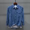 1231 negócios simples jóquer camisa de bolso dos homens estilo de Hong Kong casual manga comprida camisa listrada geração de cabelo dos homens