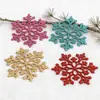 Decoraciones Navideñas 10cm Copos de Nieve, Copos de Nieve con Polvo de Plástico, Colgantes de Copo de Nieve Huecos para Decoración de Árbol de Navidad