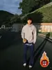 Diseño estampado elegante, pantalones deportivos versátiles para hombre y mujer, estilo americano azul marino, ligeramente acampanados, adelgazantes, pantalones largos casuales