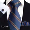 Gravata Listrada Masculina Formal de Negócios Alta Costura Lenço de Bolso Amarrado à Mão Punhos de Camisa Conjunto de Três Peças