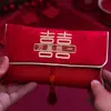Sobre Rojo para Boda 2025 Nuevo Estilo Chino Sobre Rojo para Ceremonia del Té Bolsa de Tela Roja para Sobre Boda Suministros Colección