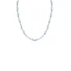 Colar Dopamina Azul Marinho Quadrado Olho de Gato Pérola Feminino Corrente de Clavícula de Luxo Leve Design Único Coleção de Colares e Pulseiras