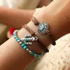 Pulsera de Etiqueta de Cactus Imitación Turquesa Estilo Étnico Transfronterizo Europeo y Americano Set Joyería de Perlas Multielemento Personalidad