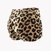 Tamanho Europeu Transfronteiriço Sexy Estampa de Leopardo Dois em Um Shorts de Segurança, Elástico e Respirável, Borda Antirrolamento, Boxer Fitness Yoga para Mulheres