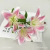 Flores de lirio artificiales, plantas en maceta, flores de seda, piezas decorativas para salas de estar y mesas de comedor, arreglos florales para decoración de fondo del hogar y bodas
