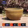 Recipiente antiguo de barro con boca ancha, adecuado para uso doméstico, un recipiente de agua corto y robusto, recipiente para vino de fermentación, recipiente de loto, cerámico compatible con nenúfares y peceras