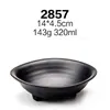 Tigela de Arroz A5 Melamina Preto Fosco Imitação de Porcelana Louça Japonesa Restaurante de Hot Pot Tigela para Molho Tigela para Temperos Sopa Plástico