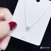 Transferencia Simple de Diamante Flash Cuentas Redondas Mini Frijoles Cadena de Clavícula de Plata de Ley S925 Collar Corto Regalo Bola de Pedrería para Mujer