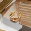 Anel Aberto Colorido Popular Vintage Retrô Esmaltado para Mulheres, Anel de Personalidade de Luxo Leve de Nicho