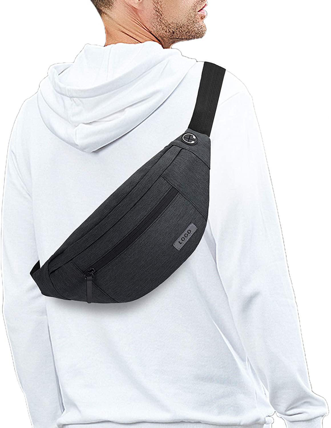 SKU-15-Dark Grey(4 Zipper Pock