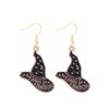 Aretes de serie de Halloween al por mayor del fabricante, aterradores y divertidos, fantasma, murciélago, araña, aretes de calavera