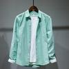 L842 nuevo abrigo camisa simple estilo japonés para hombre casual estilo Hong Kong artístico manga larga color sólido camisa entrega de una pieza