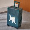 Desenho animado gatinho zíper puxar haste bagagem moldura de alumínio 28 polegadas mala de embarque mudo roda universal caixa mãe