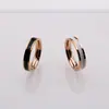 Anel de Titânio com Epóxi Estilo Ins para Mulheres, Anéis de Casal, Anéis de Dedo de Aço Inoxidável, Joias da Moda, Ouro Rosa
