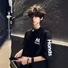 Camiseta de Algodón Pesado de Manga Corta para Hombre con Bordado de Letras de Tendencia Nacional Estilo Nuevo 2026, Top Holgado de Verano High Street