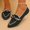 Zapatos Planos Casuales Europeos y Americanos Transfronterizos 2026 Puntiagudos sin Cordones con Lazo Tallas Grandes al por Mayor Tallas Grandes