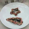 Grampo de Cabelo Estrela de Cinco Pontas Coração Atmosfera Primavera Verão Presilha Lateral Flor Bordada Rosa Gota d'Água Presilha BB Presilha para Franja Feminina Acessórios de Cabelo