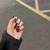Cereja Totalmente Feito à Mão Vermelho de Luxo Âncora Vermelha Natal e Ano Novo Popular Ano Novo Manicure Vermelha Estilo Curto