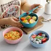 Bol de Arroz 15cm Bol de Trigo para el Hogar Bol de Ramen con Rayas Verticales Bol de Postre Bol de Sopa Regalo Apto para Microondas Logo