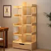 Estante pequena simples, estante de armazenamento de chão, prateleira de armazenamento de parede, estante de exibição para sala de estar/escritório, armário de armazenamento estreito ao lado da mesa