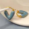 Pendientes de Goteo de Esmalte Estilo Nuevo 2026 para Mujer, Pendientes de Corazón de Lujo Ligero de Alta Gama, Moda de Nicho, Pinzas para Orejas de Corazón Exquisitas y Versátiles para Mujer