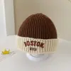 Gorro de punto para niños Invierno Sencillo Conjunto de bufanda tejida para niños Gorro de lana para niñas Resistente al viento Cálido Gorro para bebé