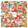 50 Peças Adesivos Transparentes de Natal Noite de Natal Grafite Janela Festa Infantil Caixa de Presente Decoração Criativa Adesivos à Prova d'Água