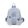 Mochila fofa estilo coreano, mochila de bolinhas com renda e orelhas de coelho da moda, novo modelo 2026, bolsa escolar para mulheres, bolsa versátil