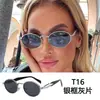 Gafas de Sol Ovaladas de Metal con Marco Pequeño para Mujer, de Moda de Gama Alta para Fotografía Callejera y Gafas de Sol