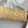Pulsera de Acero de Titanio Chapada en Oro con Cruz para Mujer Multicolor de Alta Gama Cadena de Eslabones Doble Fila Completamente Diamantada Pulsera de Joyería de Mano al por Mayor de Fábrica