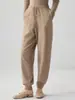 Pantalones casuales de cachemir 100% puro para otoño e invierno para mujer, pantalones largos de punto holgados de cintura alta con efecto adelgazante, versátiles y de largo hasta el suelo