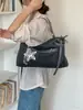 Bolsa de ombro elegante e simples, bolsa tote fashion de grande capacidade, bolsa de mão versátil de nylon, bolsa transversal estilosa e moderna