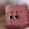 Pendientes de Lujo con Gema Esmeralda de Celebridad, Pendientes Cuadrados de Diseño Moderno y Personalizado, Suaves, Elegantes y Retro